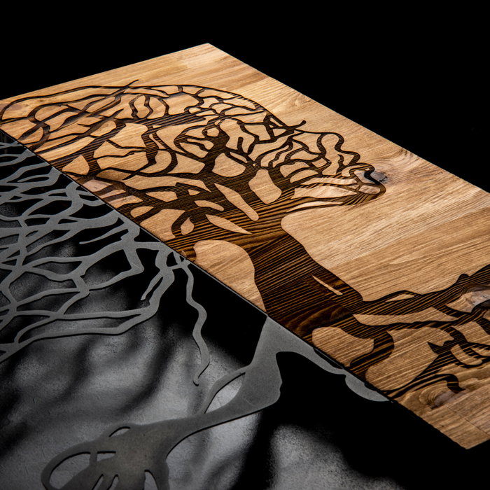 Wallity Nefes - Accesorio decorativo de pared en Negro y Nogal